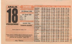 18 Aralık 2008 Takvim Yaprağı EFM(N)4361 - 2