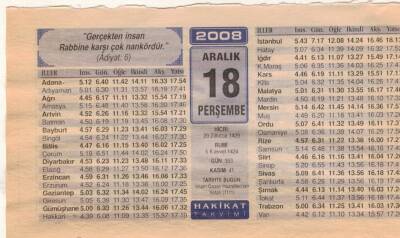18 Aralık 2008 Takvim Yaprağı EFM(N)4453 - 1