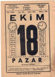 18 Ekim 1964 Takvim Yaprağı EFM(N)3553 - 2