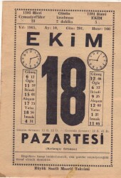 18 Ekim 1965 Takvim Yaprağı EFM(N)3554 - 3