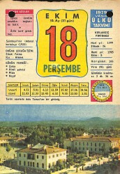 18 Ekim 1979 Takvim Yaprağı - Doğum Günü Hediyesi EFM(N)11771 - Gökçekoleksiyon