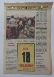 18 Ekim 1979 Takvim Yaprağı - Doğum Günü Hediyesi EFM(N)7368 - Gökçekoleksiyon