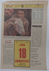 18 Ekim 1980 Takvim Yaprağı - Doğum Günü Hediyesi EFM(N)7084 - Gökçekoleksiyon