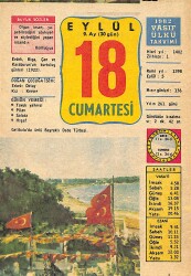 18 Eylül 1982 Takvim Yaprağı - Doğum Günü Hediyesi EFMN13526 - Gökçekoleksiyon