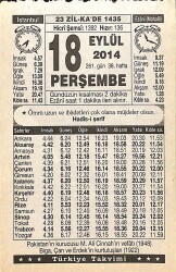 18 Eylül 2014 Takvim Yaprağı - Doğum Günü Hediyesi EFMN14308 - Gökçekoleksiyon