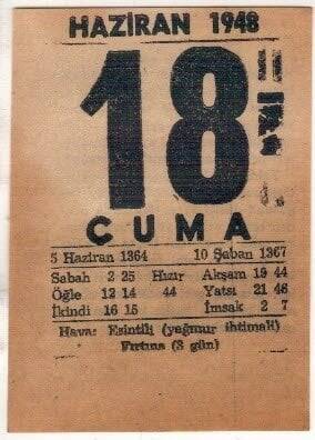 18 Haziran 1948 Takvim Yaprağı EFM(N)1403 - 3