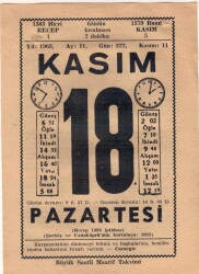 18 Kasım 1963 Takvim Yaprağı EFM(N)3691 - 1