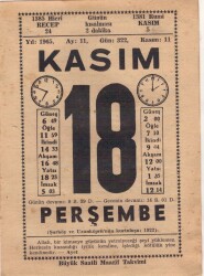 18 Kasım 1965 Takvim Yaprağı EFM(N)3690 - 3