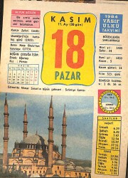 18 Kasım 1984 Takvim Yaprağı - Doğum Günü Hediyesi EFMN14792 - Gökçekoleksiyon