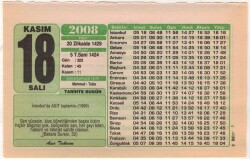 18 Kasım 2008 Takvim Yaprağı EFM(N)3814 - 1