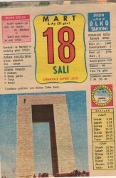 18 Mart 1980 Takvim Yaprağı EFM(N)6143 - 2