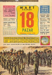 18 Mart 1984 Takvim Yaprağı - Doğum Günü Hediyesi EFMN15205 - Gökçekoleksiyon