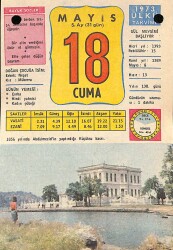 18 Mayıs 1973 Takvim Yaprağı - Doğum Günü Hediyesi EFM(N)9343 - Gökçekoleksiyon