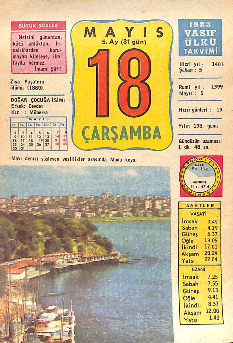 18 Mayıs 1983 Takvim Yaprağı - Doğum Günü Hediyesi EFMN15114 - 1