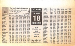 18 Mayıs 2006 Takvim Yaprağı - Doğum Günü Hediyesi EFMN13295 - Gökçekoleksiyon