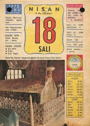 18 Nisan 1972 Takvim Yaprağı - Doğum Günü Hediyesi EFM(N)12266 - Gökçekoleksiyon