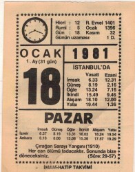 18 Ocak 1981 Takvim Yaprağı EFM(N)4664 - Gökçekoleksiyon