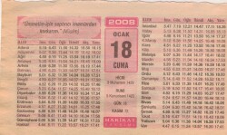 18 Ocak 2008 Takvim Yaprağı EFM(N)5005 - Gökçekoleksiyon