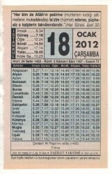 18 Ocak 2012 Takvim Yaprağı EFM(N)1828 - 4