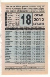 18 Ocak 2012 Takvim Yaprağı EFM(N)1828 - 3