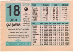 18 Şubat 2009 Takvim Yaprağı EFM(N)5623 - 3