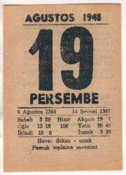 19 Ağustos 1948 Takvim Yaprağı EFM(N)1465 - 3