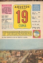 19 Ağustos 1983 Takvim Yaprağı - Doğum Günü Hediyesi EFM(N)9075 - Gökçekoleksiyon