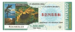 19 Ağustos 2004 (14) Dörtte Bir Bilet PYB4790 - Gökçekoleksiyon