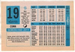 19 Ağustos 2011 Takvim Yaprağı EFM(N)1276 - 4