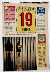 19 Aralık 1980 Takvim Yaprağı - Doğum Günü Hediyesi EFM(N)6625 - Gökçekoleksiyon