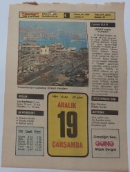 19 Aralık 1984 Takvim Yaprağı - Doğum Günü Hediyesi EFM(N)7053 - Gökçekoleksiyon