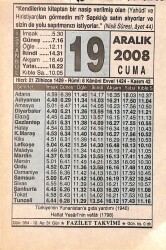 19 Aralık 2008 Takvim Yaprağı - Doğum Günü Hediyesi EFMN15314 - Gökçekoleksiyon