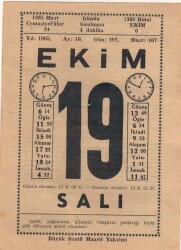 19 Ekim 1965 Takvim Yaprağı EFM(N)3557 - 2