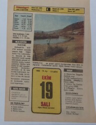 19 Ekim 1982 Takvim Yaprağı - Doğum Günü Hediyesi EFM(N)6994 - Gökçekoleksiyon