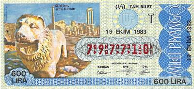 19 Ekim 1983 Piyango Bileti Tam Bilet PYB6420 - 1