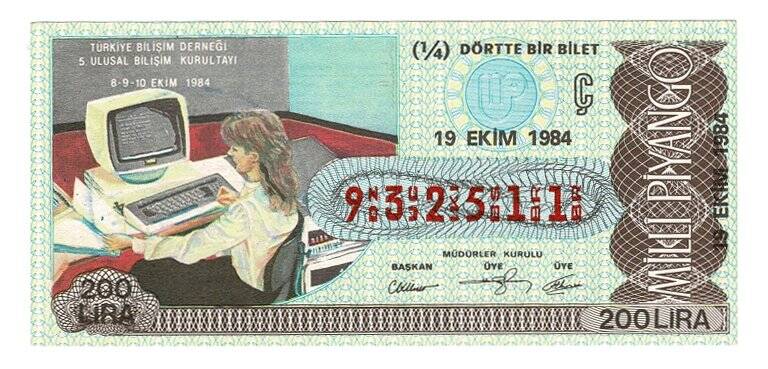 19 Ekim 1984 (14) Dörtte Bir Bilet PYB5210 - 1