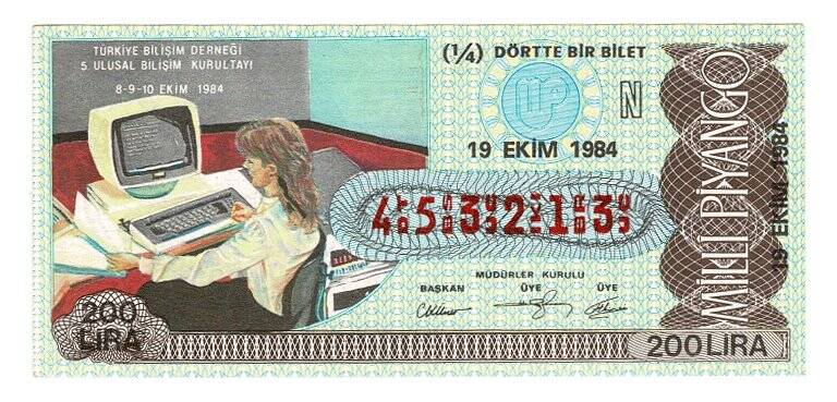 19 Ekim 1984 (14) Dörtte Bir Bilet PYB5212 - 1