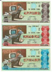 19 Ekim 1985 Çeyrek ,Yarım ve Tam Bilet N - Z - T PYB4130 - Gökçekoleksiyon
