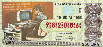 19 Ekim 1985 Piyango Bileti Çeyrek Bilet PYB6091 - 1