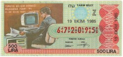 19 Ekim 1985 Yarım Bilet PYB3355 - Gökçekoleksiyon