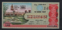 19 Ekim 1987 Yarım Bilet PYB1635 - Gökçekoleksiyon
