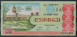 19 Ekim 1987 Yarım Bilet PYB257 - Gökçekoleksiyon