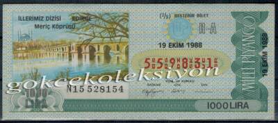 19 Ekim 1988 Beştebir Bilet PYB1626 - 1