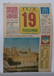 19 Ekim 1989 Takvim Yaprağı - Doğum Günü Hediyesi EFM(N)6642 - Gökçekoleksiyon