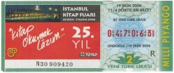 19 Ekim 2006 Çeyrek Bilet PYB3516 - Gökçekoleksiyon