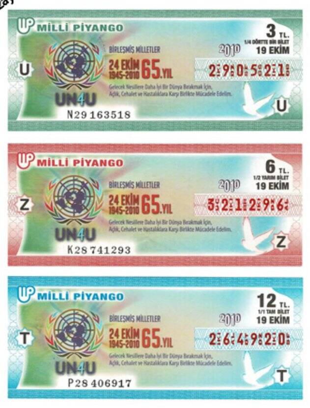 19 Ekim 2010 Çeyrek, Yarım ve Tam Bilet U-Z-T PYB4026 - 1