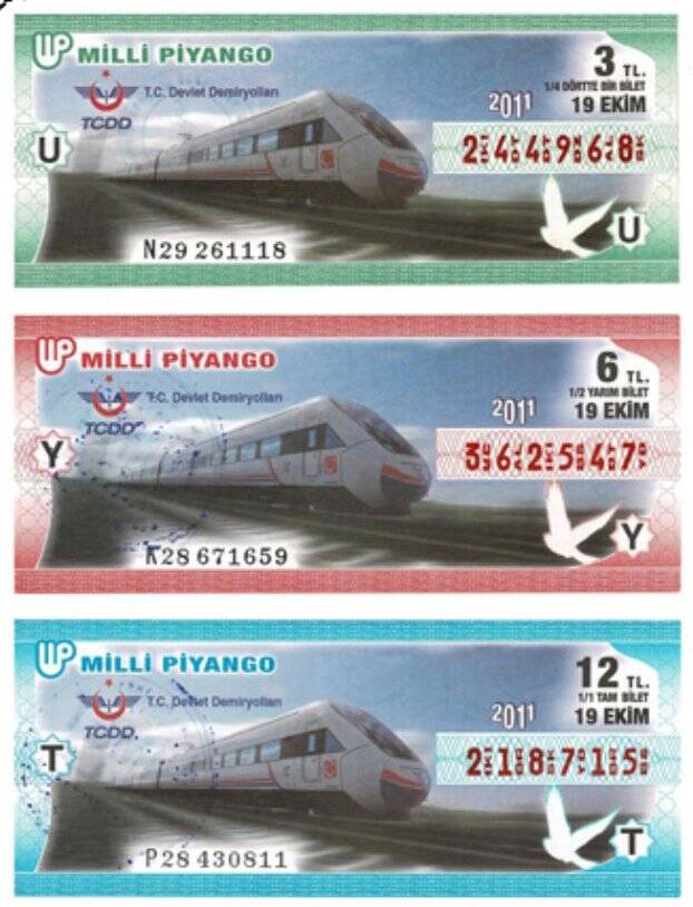 19 Ekim 2011 Çeyrek, Yarım ve Tam Bilet U-Y-T PYB4011 - 1