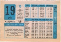 19 Ekim 2011 Takvim Yaprağı EFM(N)1337 - 1