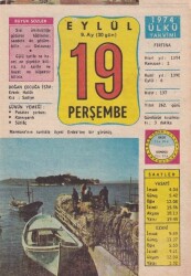 19 Eylül 1974 Takvim Yaprağı -Doğum Günü Hediyesi EFM(N)6389 - Gökçekoleksiyon