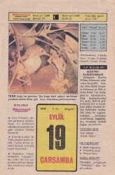 19 Eylül 1979 Takvim Yaprağı -Doğum Günü Hediyesi EFM(N)6360 - Gökçekoleksiyon